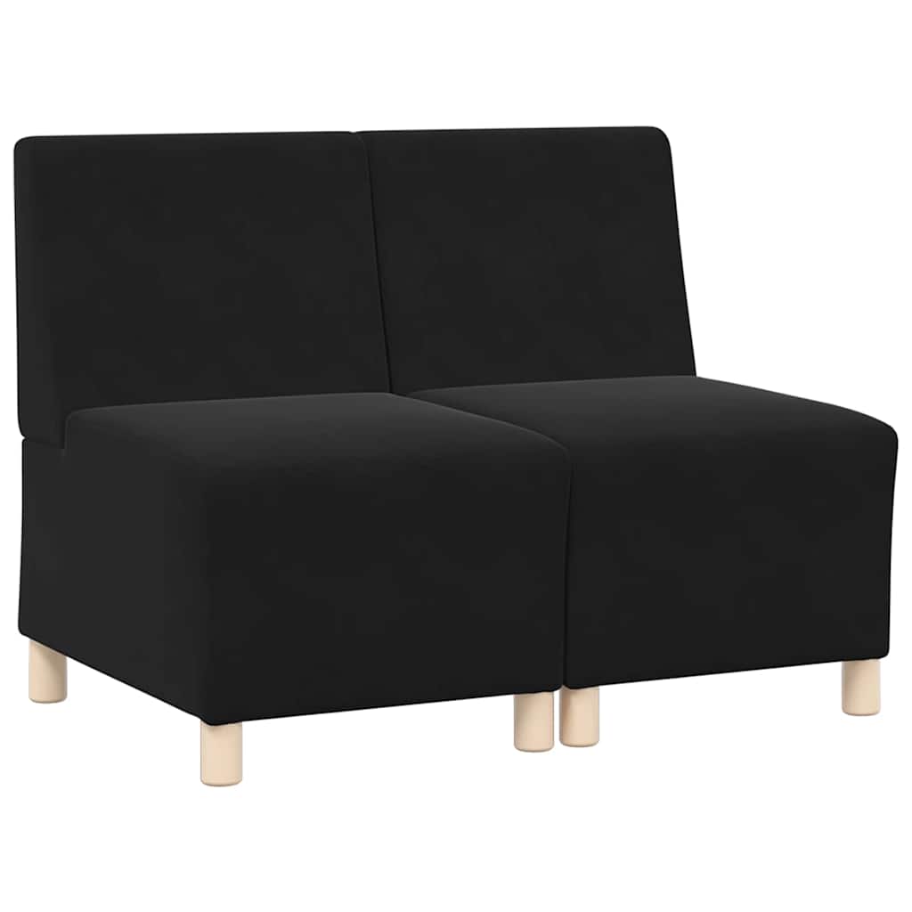 Modular Sofa Unit Armless 2 pcs Black 55 x 74 x 82 cm Velvet
